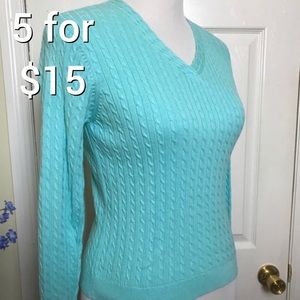 Talbots Classic Cable Knit Sweater. Size P